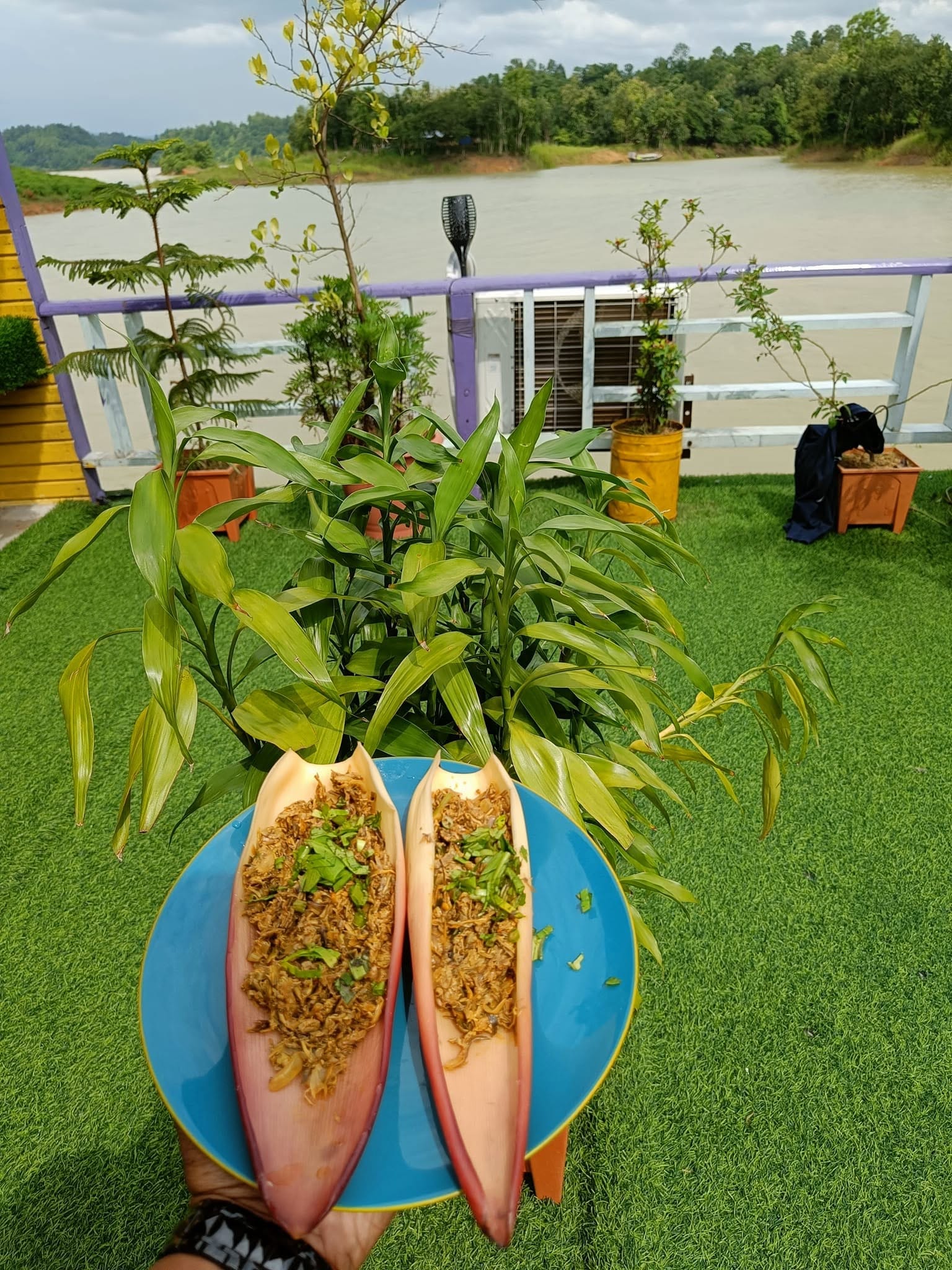 Banana Blossom Delicacy with Riverside View