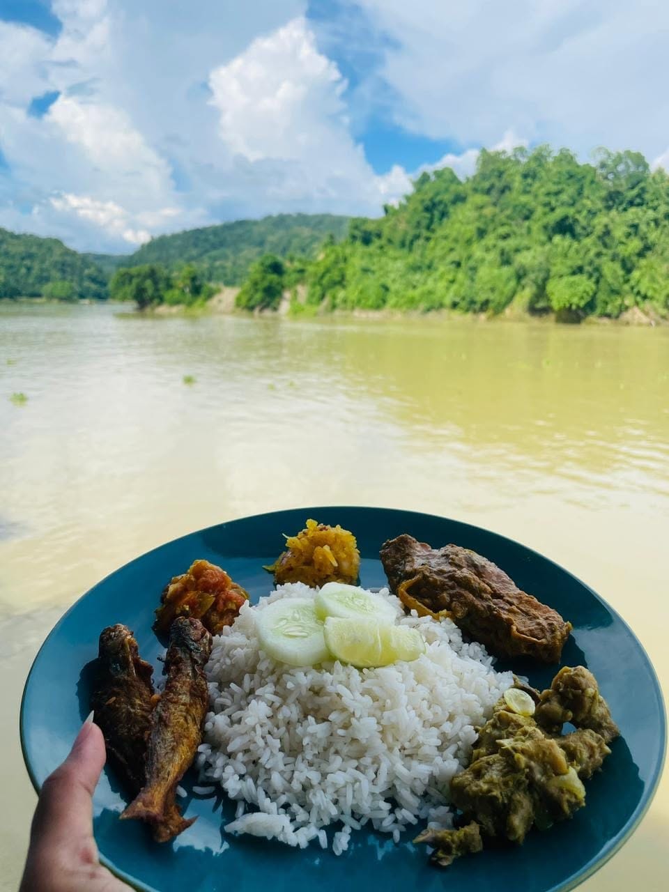 Delicious Meal Overlooking the Serene River