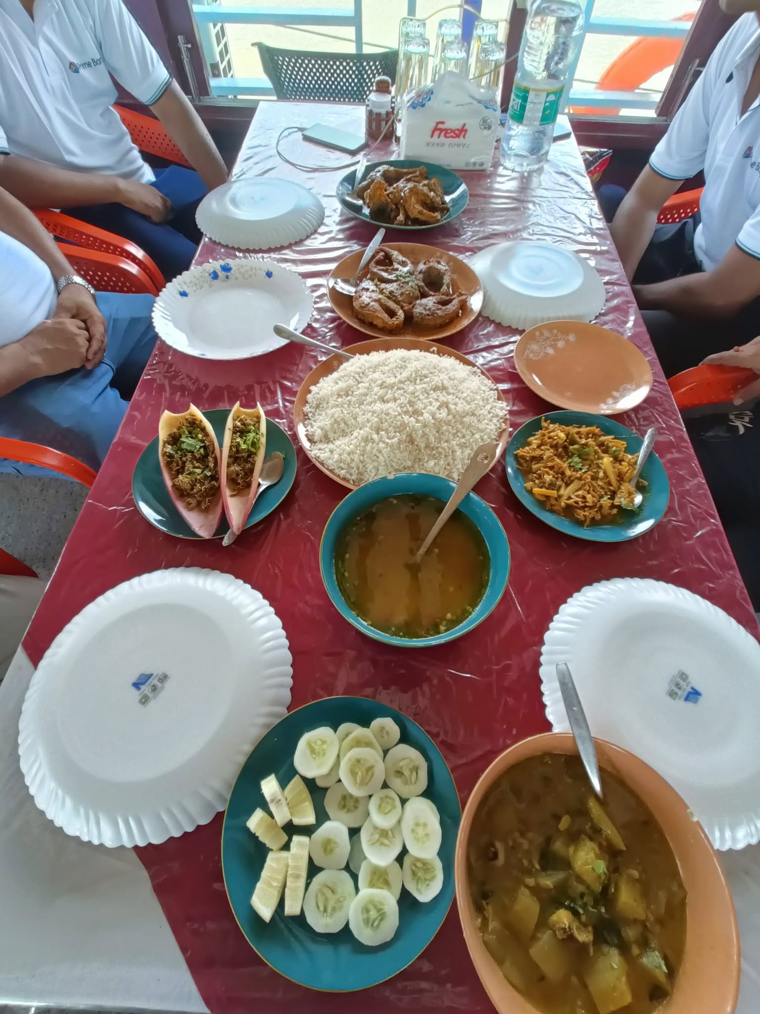 Shared Meal Setting on the Houseboat
